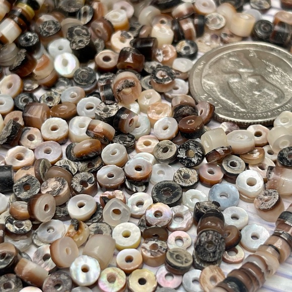 200+ Abalone Mother of Pearl Shell Black Lip Beads Mixed Lot Jewelry Making DIY - Picture 12 of 14